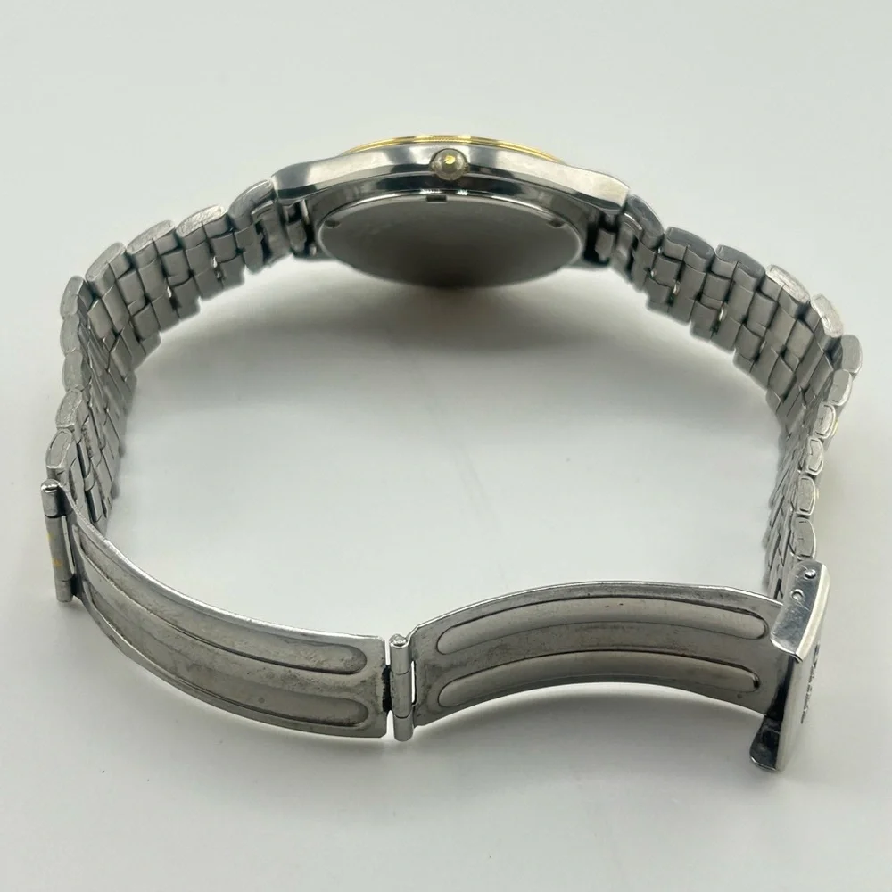 Seiko Quartz Watch Silver/Gold Roman Numerals Waterproof Stainless Steel #611